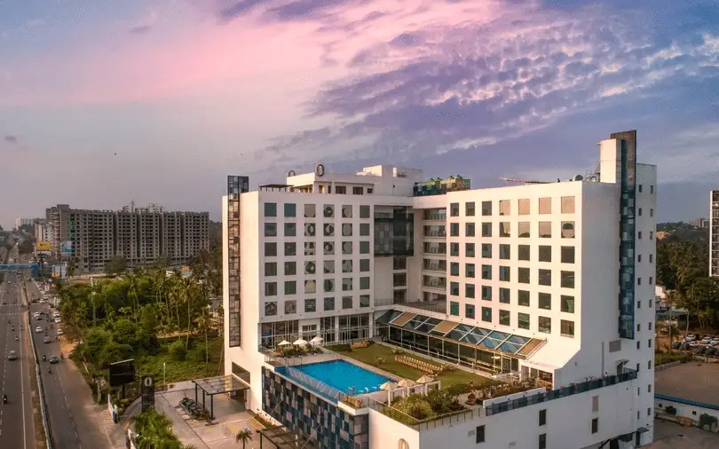 O by Tamara's Trivandrum hotel exterior and pool, as shown in its property gallery.