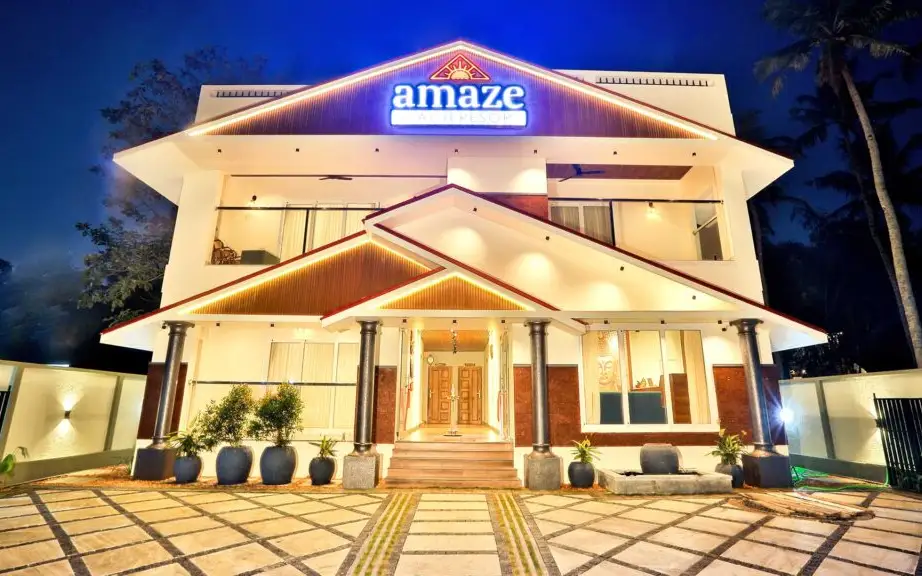 Amaze Beach Resort's North Cliff entrance at night, as shown on its own website.