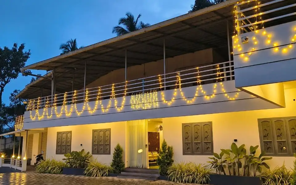 Rudragiri's exterior in a September 2026 post; confirm the entrance, room and current services with the resort.