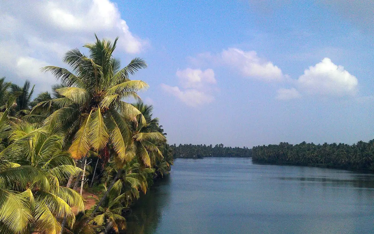 Kallada river — Backwater in Munroe Island