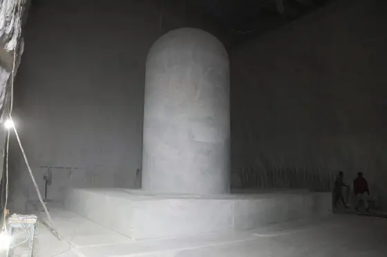 An excavated chamber documented while the Kailasagiri complex was being developed.