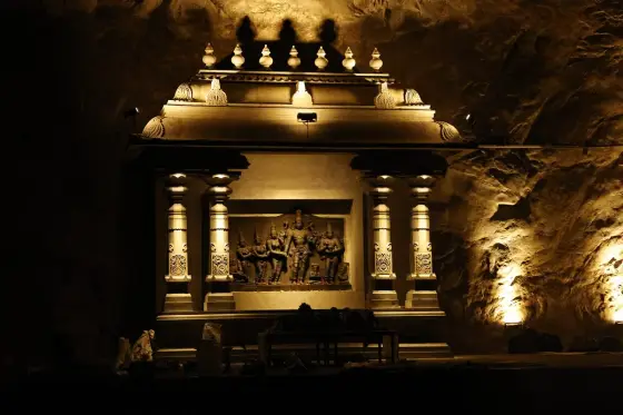 Girija Kalyana worship inside the cave-temple complex.