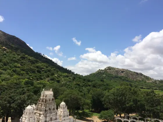 Kaiwara’s temple entrance set against the surrounding hill.