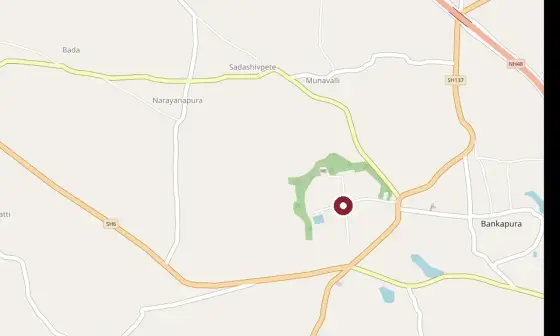 Mapped context around Bankapura Fort, shown at a different scale; confirm the public entrance or approach on the day.