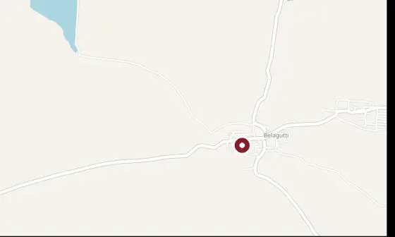 Mapped context around Thirtharameshwara Temple, Belagutti, shown at a different scale; confirm the public entrance or approach on the day.