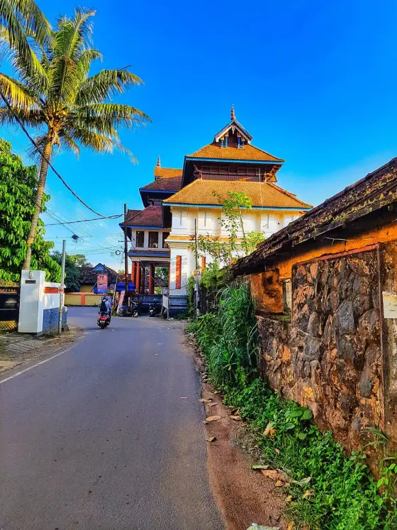 The street beside the temple compound.