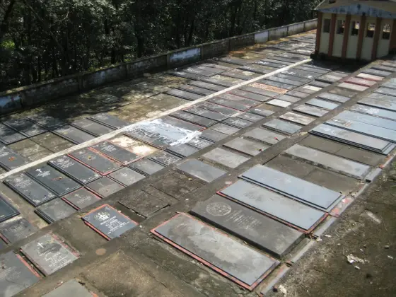 Graves in the cemetery at Bharananganam.