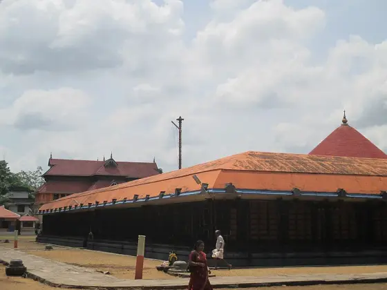 A view along the enclosed temple wall.