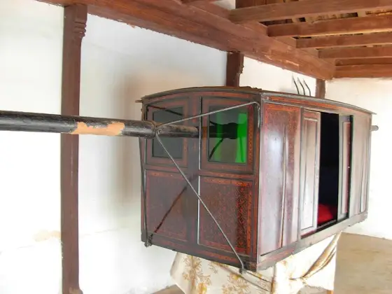 A palanquin displayed in the palace museum.