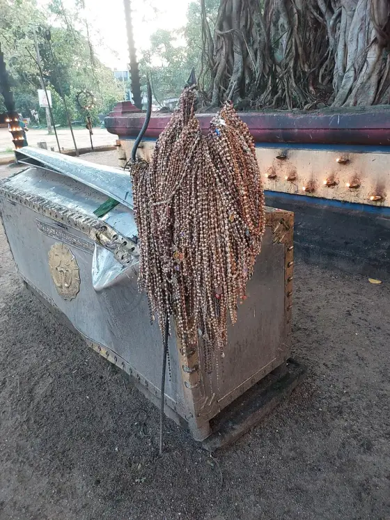 Prayer beads at Oachira.