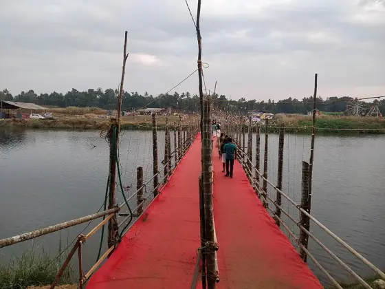 A temporary bridge across the Periyar at Kalady, photographed in 2020.