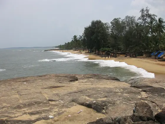 A rock platform beside the sea at Kappad.