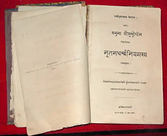 An open page of the Sanskrit Bible in the palace collection.