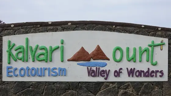 The Kalvari Mount ecotourism sign.