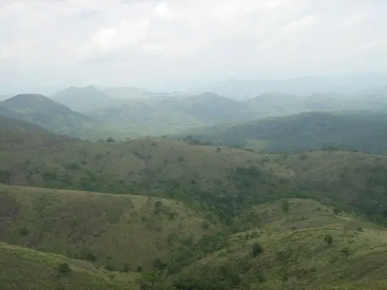 The hills near Mangaladevi in Periyar Tiger Reserve; the temple itself is not pictured.