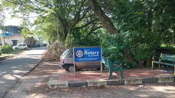 The shaded approach to Nileshwar railway station.