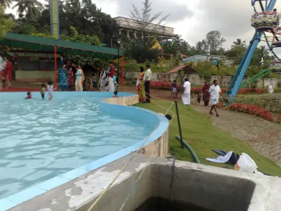 A closer view of a landscaped recreation area; facilities may change.