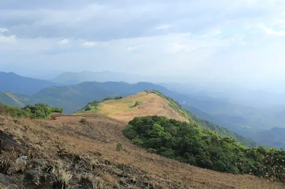 The open ridge and distant hills at Paithalmala.