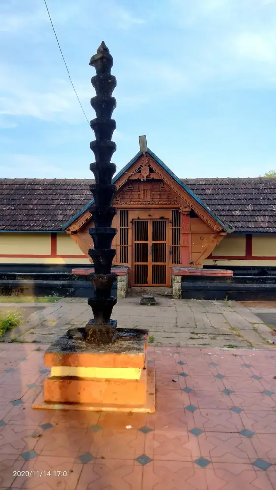 A lamp pillar at the rear entrance.
