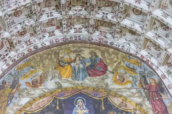 Detail of ceiling Kottayam Cheriya Palli23