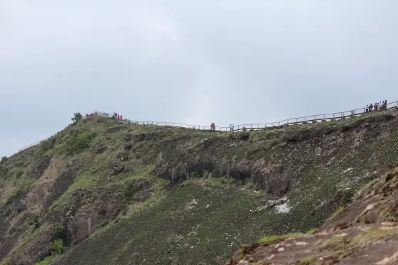 Visitors follow a wet rock section of the Parunthumpara route.
