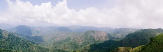 Layered forested slopes spread below the Parunthumpara viewpoint.