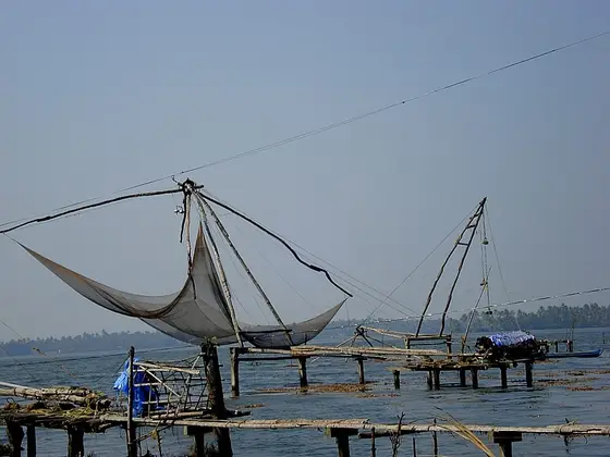 Chinese fishing nets in the Kumbalangi backwaters