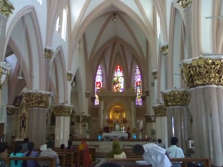 The interior of separate St Mary’s Basilica in Bengaluru.