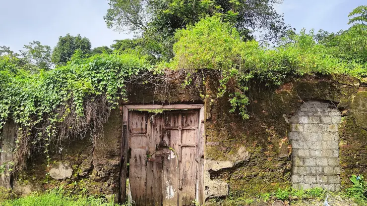 Weathered wooden doors and masonry on Bazaar Road in Mattancherry