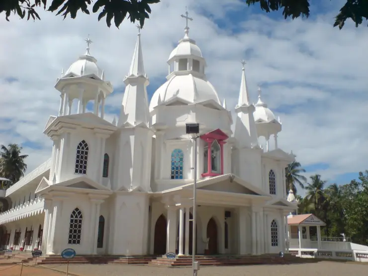 The white domed façade of St Antony’s Church at Perambra in Thrissur district