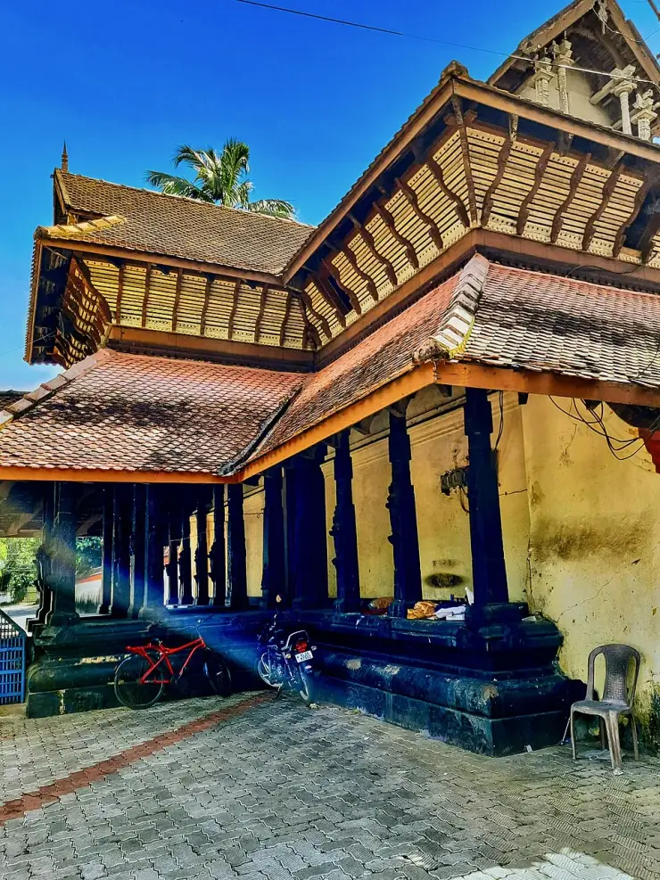 The gopuram of Kandiyoor Sree Mahadeva Temple near Mavelikkara, Alappuzha