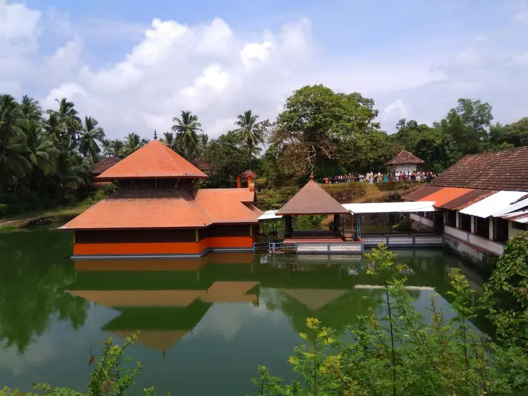 Ananthapura Lake Temple in the middle of its tank, Kasaragod