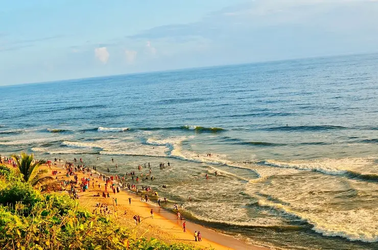 Papanasam beach below the Varkala cliff, Thiruvananthapuram