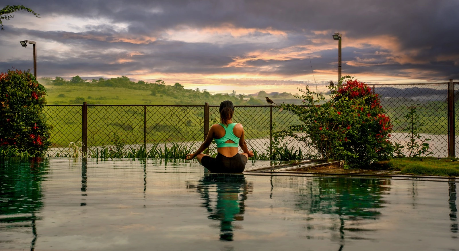 Vistara Resort’s poolside setting at Karapuzha; this photograph does not identify a Private Pool Villa booking.