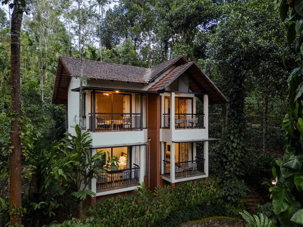 Willow Resorts’ operator photograph of a Robusta cottage exterior; confirm the exact booked room and cottage layout.