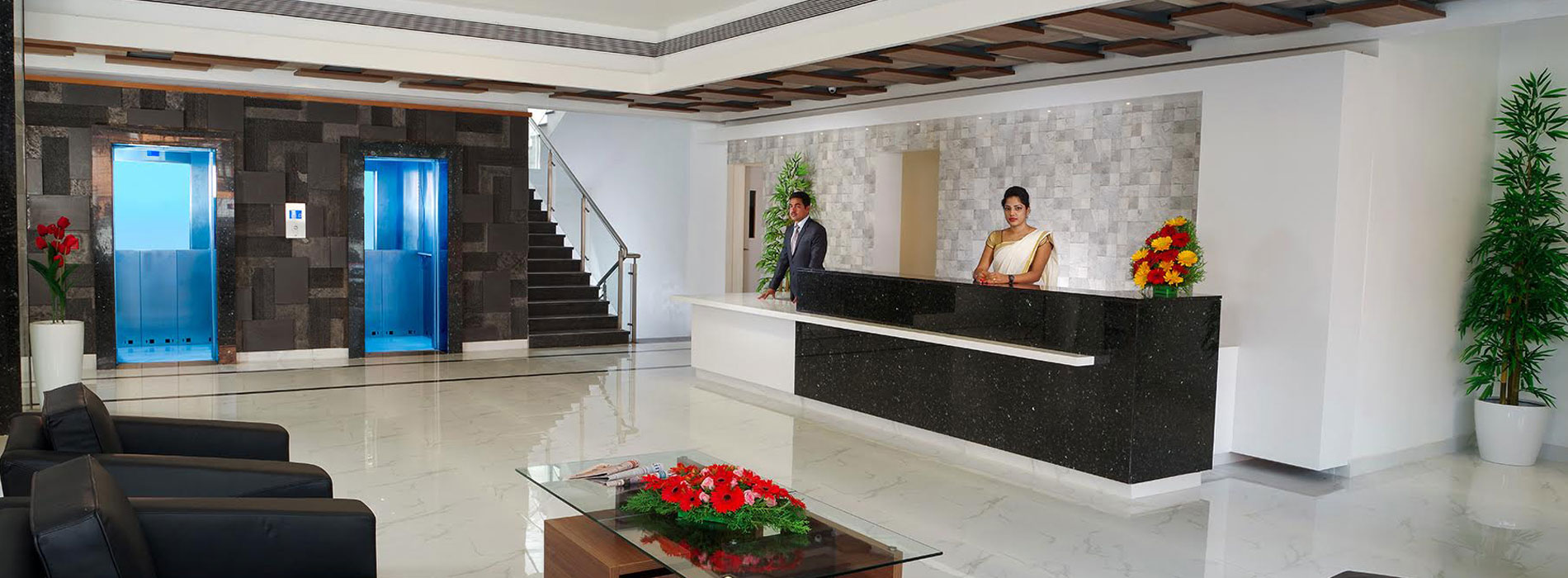 The Central Residency reception, as shown on the hotel's own website.