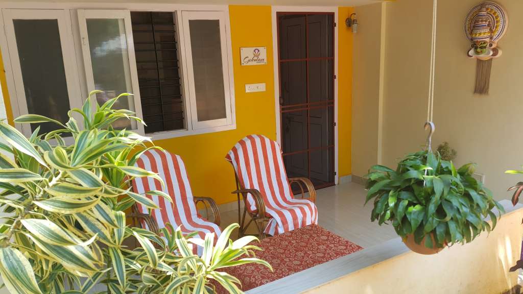 Gokulam Homestay veranda in a 2018 property-submitted image; see the operator's 2026 social photographs for current views.