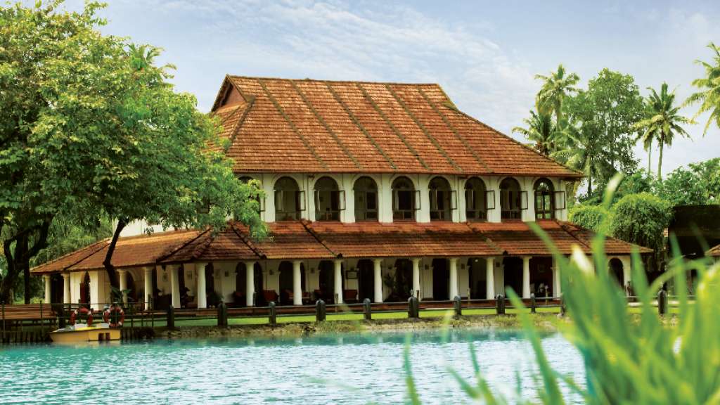 Heritage bungalow beside water at Taj Kumarakom; tourism provider photograph with a 2018 upload path