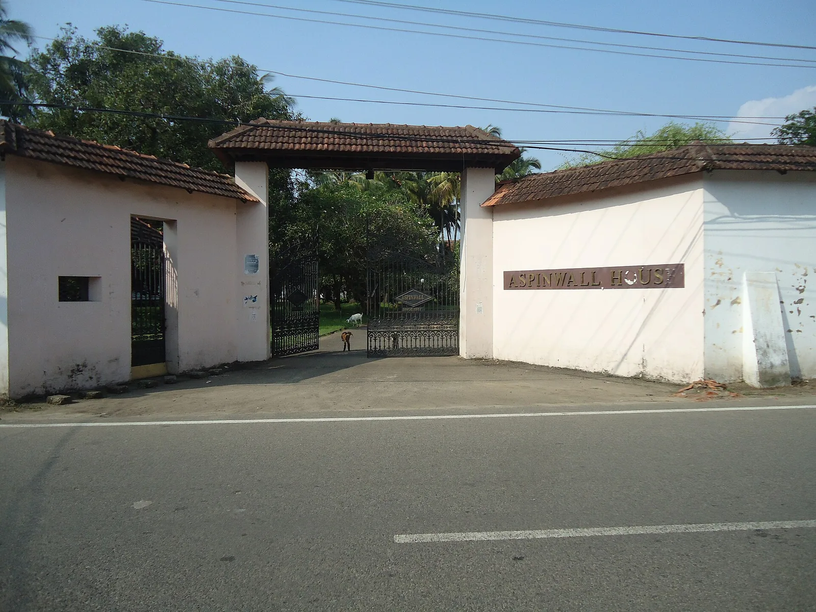 The gate of Aspinwall House, Fort Kochi