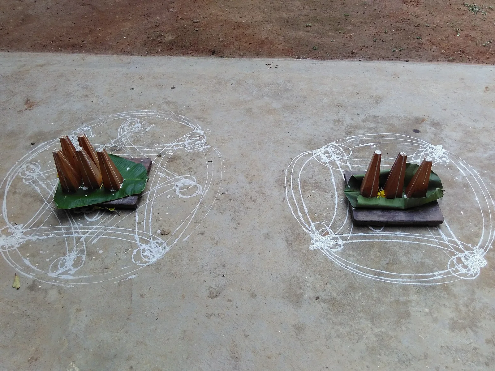 A Thrikkakarappan clay figure set up for Onam