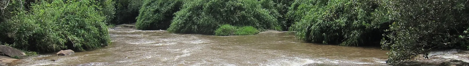 The Periyar running over the rock field at Paniyeli Poru, Ernakulam
