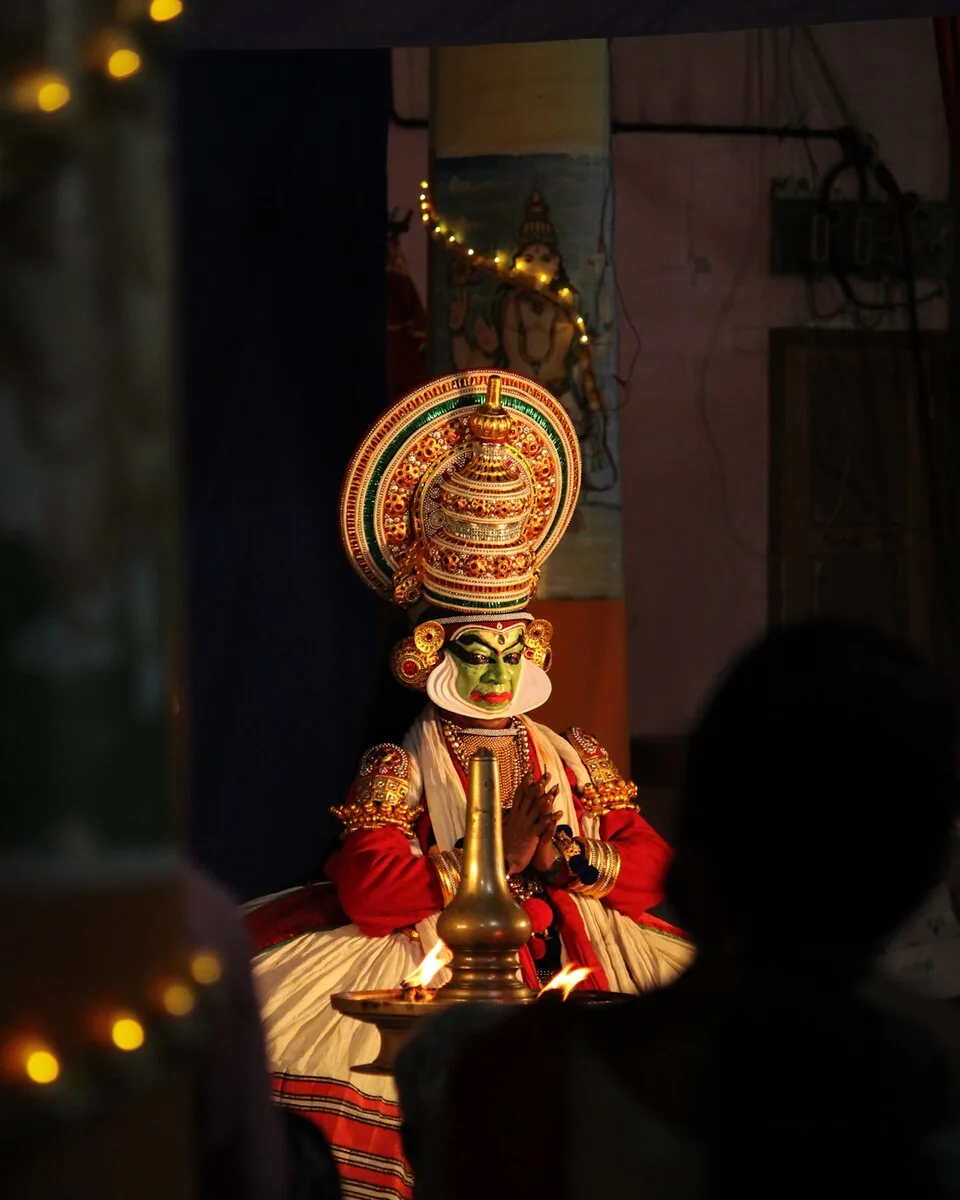 Kathakali performers in full costume