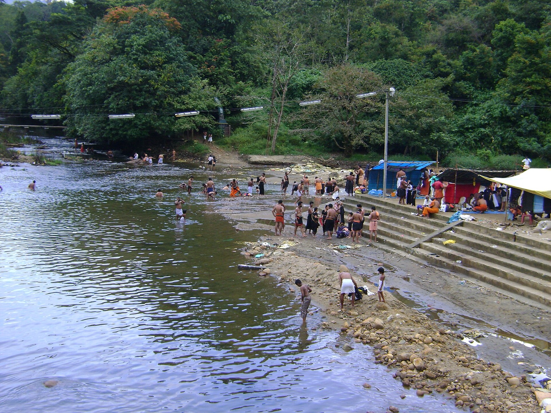 The Pampa river near Sabarimala, Pathanamthitta